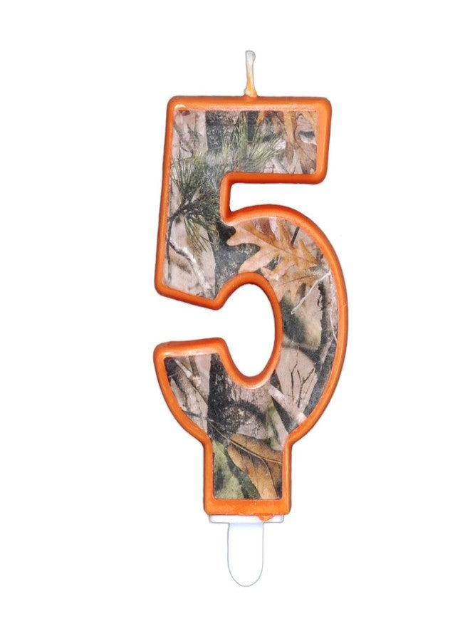 Havercamp Camo Birthday 3 Inch Number "5" Five Candle, Next Camo Party Collection by Havercamp - Image 1