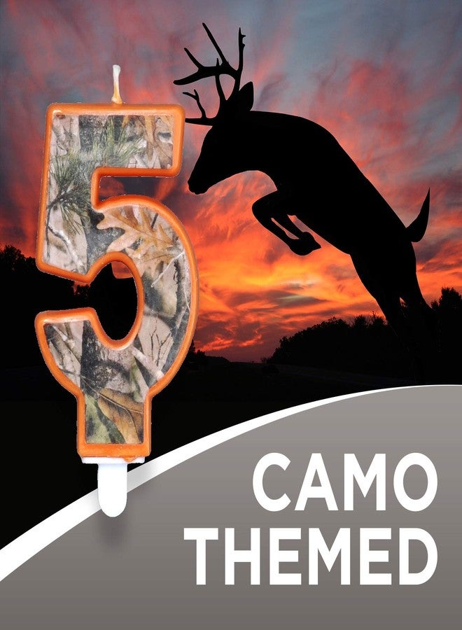Havercamp Camo Birthday 3 Inch Number "5" Five Candle, Next Camo Party Collection by Havercamp - Image 2