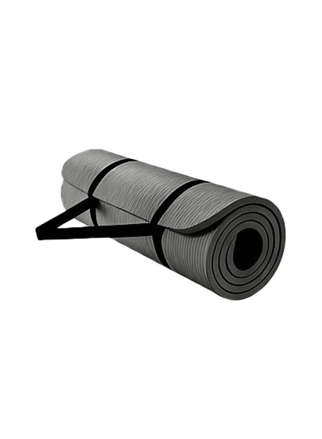 High rebound anti slip patterned yoga mat made of NBR material for home training（ black） - Image 1