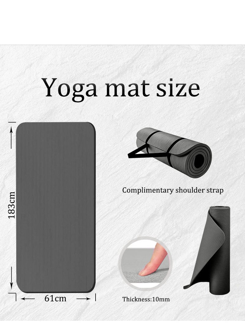 High rebound anti slip patterned yoga mat made of NBR material for home training（ black） - Image 4