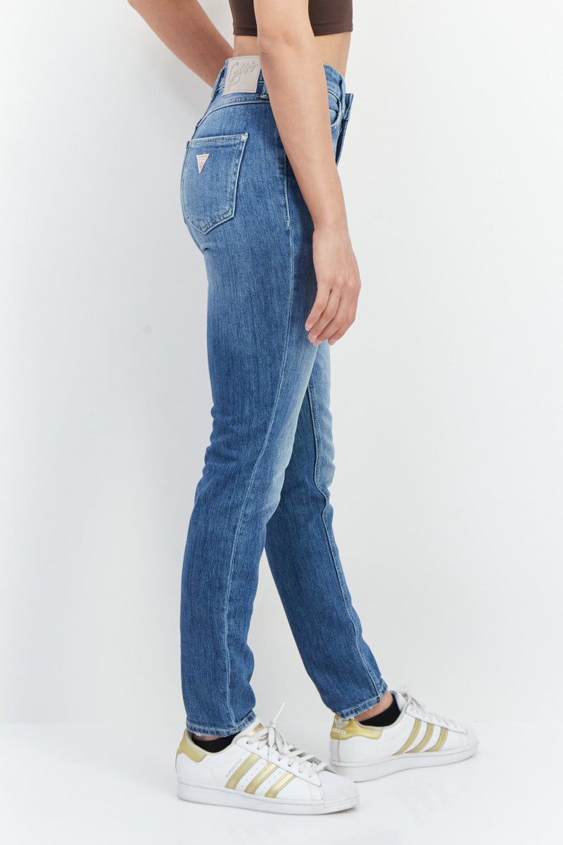 GUESS جينز ضيق للنساء، قابل للتمدد، أزرق - Image 2