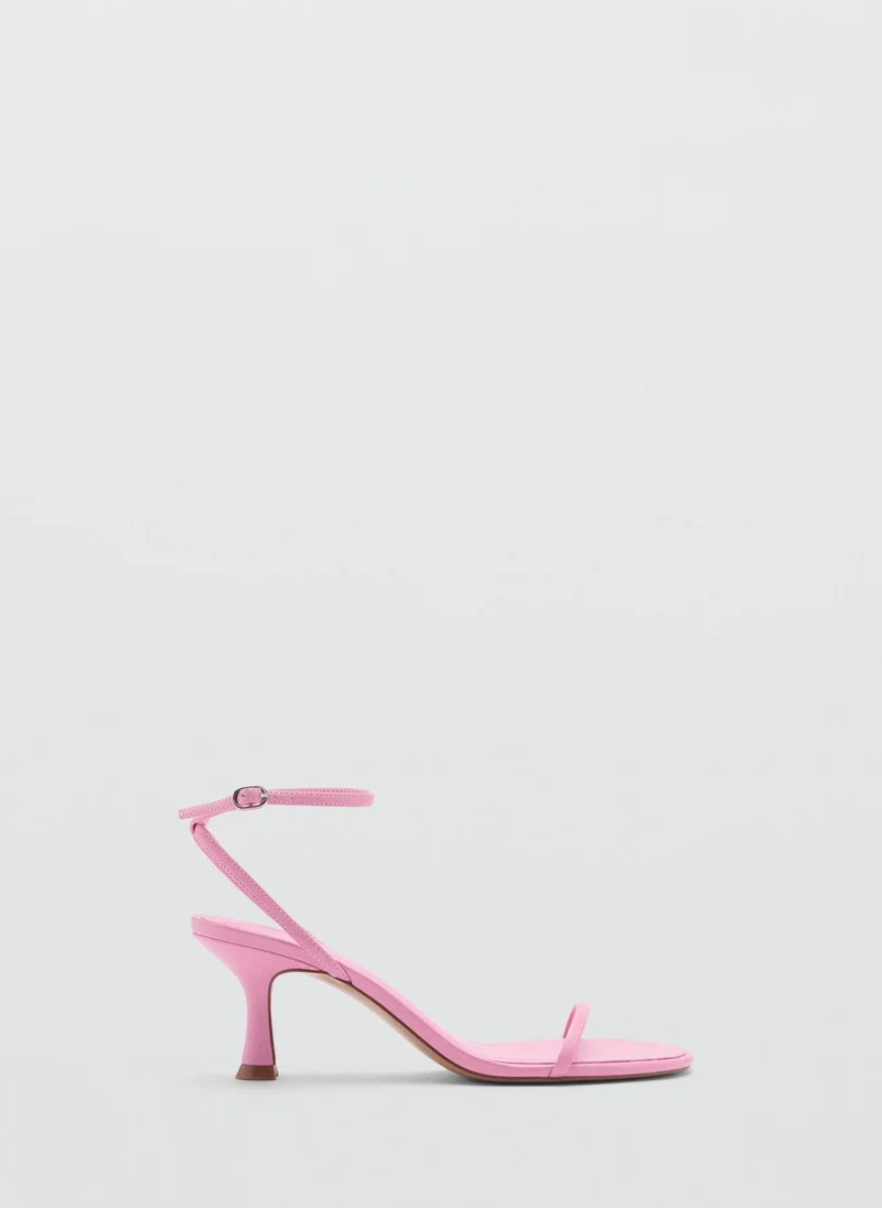 MANGO Leather Ballet Flats With Bow