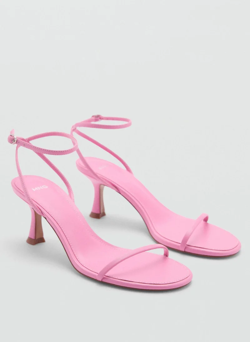 MANGO Leather Ballet Flats With Bow