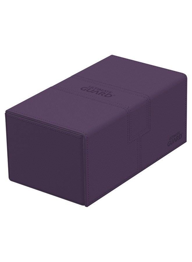 Ultimate Guard Twin Flip'n'Tray 200+, Deck Case for 200 Double-Sleeved TCG Cards + Dice Tray, Purple, Independent Magnetic Closure & Microfiber Inner Lining - Image 1