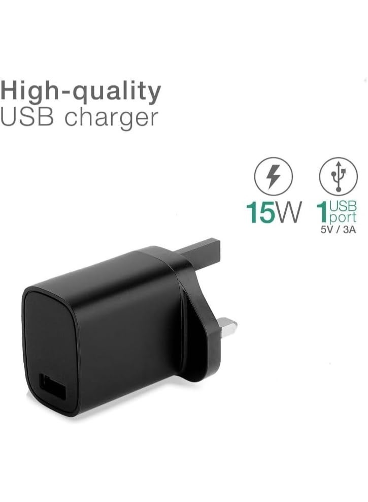 AMROAH شاحن USB بورت واحد 5V 3A 18W محول حائط USB لمخرج الكهرباء 100V-240V للهاتف المحمول، التابلت، السماعات، بنك الطاقة - Image 5