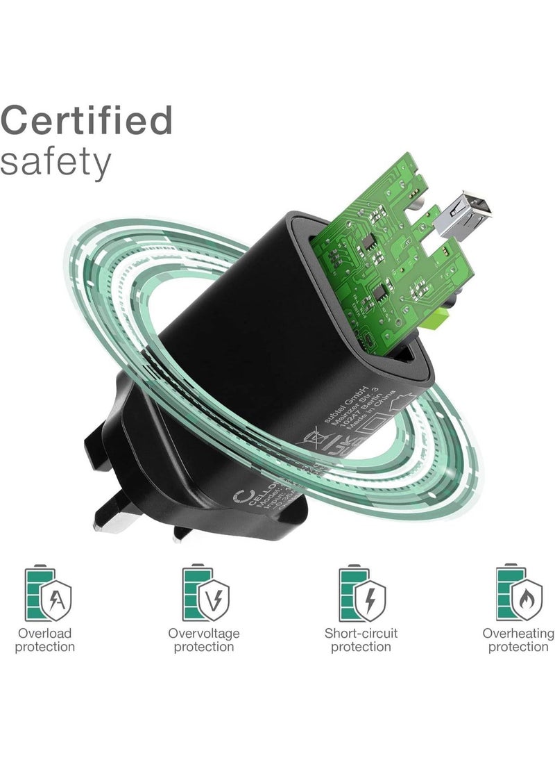 AMROAH شاحن USB بورت واحد 5V 3A 18W محول حائط USB لمخرج الكهرباء 100V-240V للهاتف المحمول، التابلت، السماعات، بنك الطاقة - Image 2