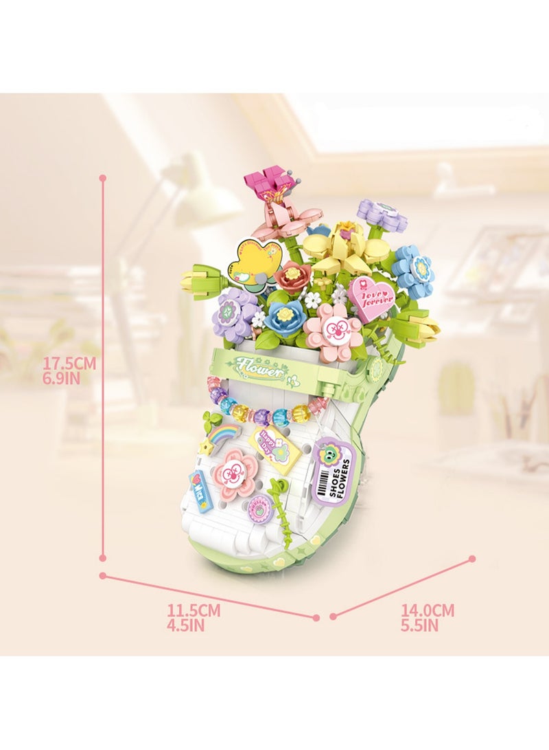 Loquat 1040pcs Flower Hole Shoes Model Set Creative Diy Simulation Collection Building Assembly Toys Children Adult Home Decoration  - Image 2