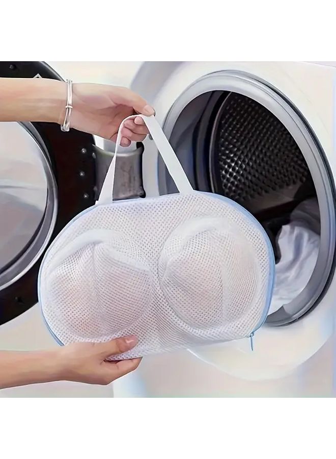 Grey Heavy Duty Mesh Laundry Bag With Zipper For Delicates All Washers - Image 1