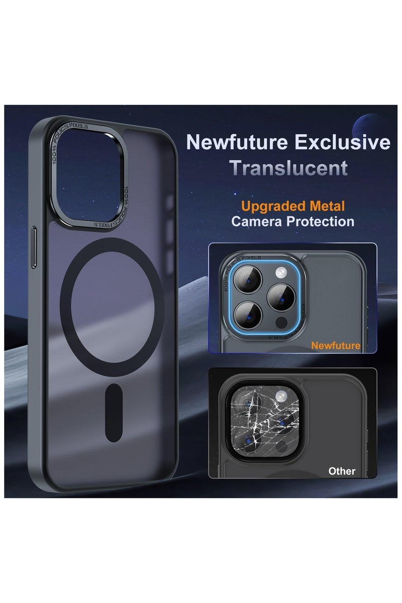 for iPhone 16 Pro Max Magnetic Case, Compatible with MagSafe, [Shockproof Military Grade Protection] Translucent Frosted Back Case, Ultra Strong Phone Protective Case with Powerful Magnets for Apple 16 Pro Max (2024) (Black) - Image 4