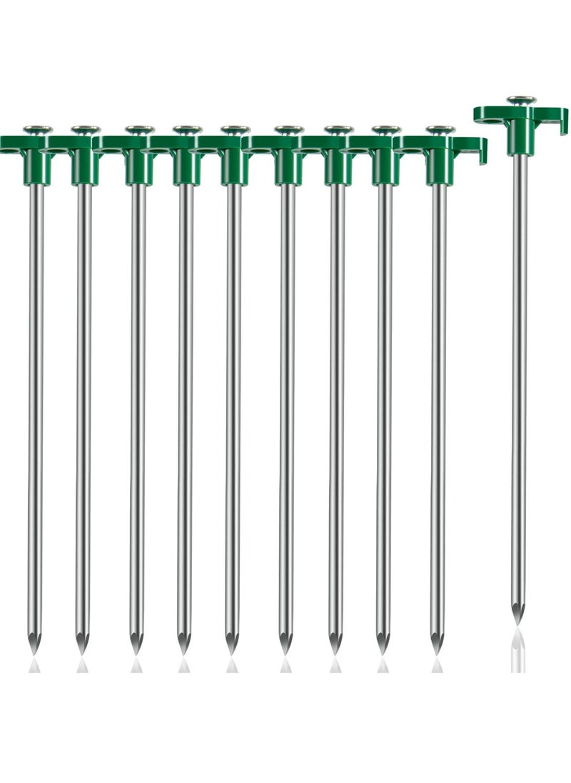 Tent Stakes, 10 Pcs Heavy Duty Tent Stakes Pegs, Outdoor Camping Windproof Professional Ground Stakes, Metal Tent Pegs for All Kinds of Ground, Specially Designed for Tent Canopies - Image 1