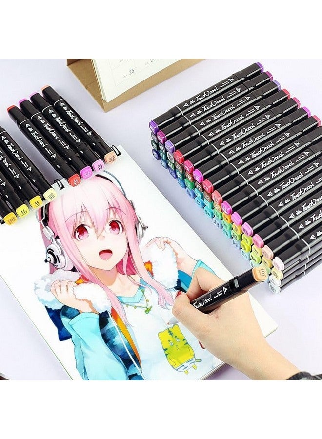 Sarjak 60Pcs Alcohol Color Markers Pens For Drawing Sketching | Highlighter Pen Art Supplies (60 Pcs Marker) -Multicolor - Image 4
