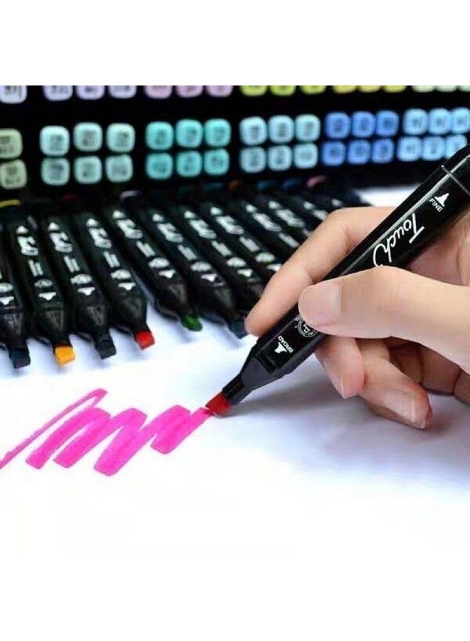 Sarjak 60Pcs Alcohol Color Markers Pens For Drawing Sketching | Highlighter Pen Art Supplies (60 Pcs Marker) -Multicolor - Image 2
