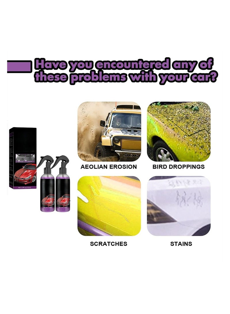 Generic High Protection Fast Car Ceramic Coating Spray 2 Pieces 3 in 1 Car Coating Spray with TOwel and Sponge - Image 4