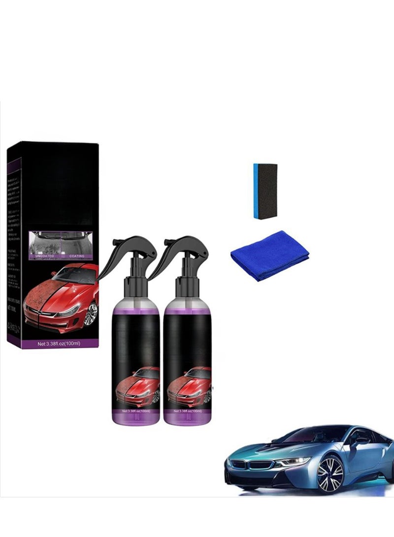 Generic High Protection Fast Car Ceramic Coating Spray 2 Pieces 3 in 1 Car Coating Spray with TOwel and Sponge - Image 1
