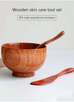 KHAJUL 3-Piece Skin Care Beauty Tool Set, Wooden Mask Bowl, Brush, Stick  - Image 4