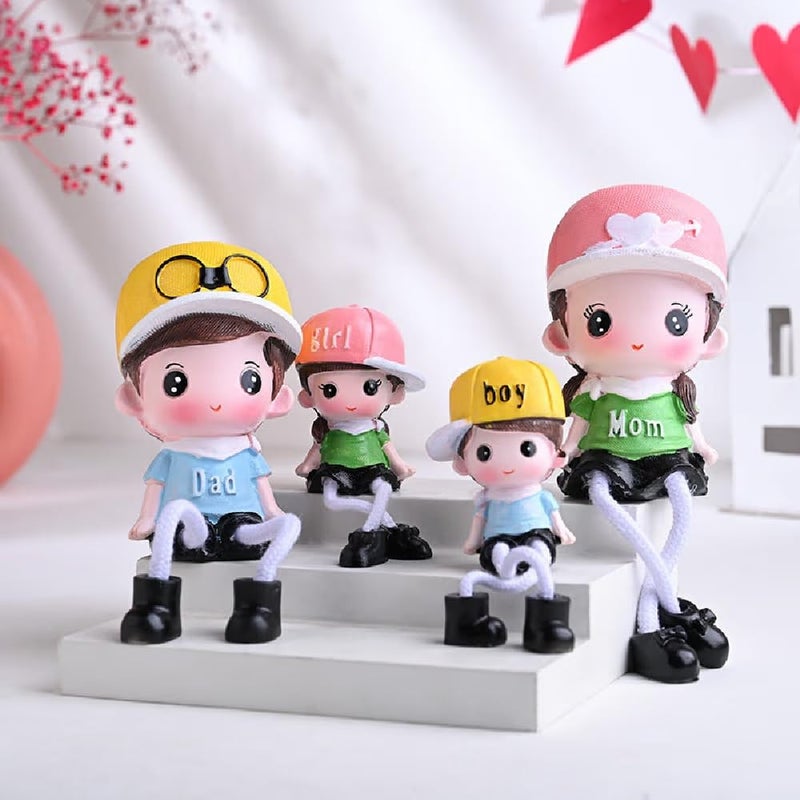 Floweraura Floweraura Decorative Family Theme Special Set of 4 Showpiece Figurine Perfect for Home Decor Office Decor and Gift for Birthday Anniversaries Weddings Valentines Day Special Occasions  - Image 1
