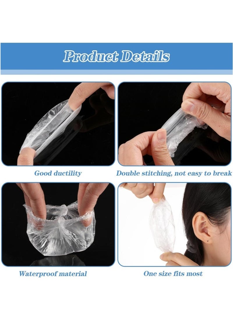 100PCS Ear Protector Caps Disposable Elastic Clear Shower Water Ear Covers Large for Hair Dye, Shower, Bathing Ear Cover Caps,Spa Home Use Hotel and Hair Salon  - Image 2