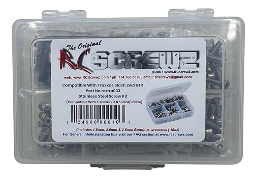 RC Screwz TRA033  Compatible with Traxxas Slash 2wd RTR Stainless Steel Screw Kit - Image 1