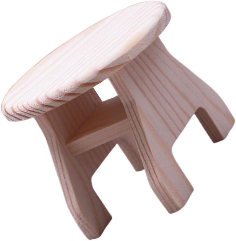 Miniature Dollhouse Circle Coffee Table Unfinished Wood Desk for Living Room Bedroom Kitchen Balcony Lightweight Durable for Miniature Scene Photography and Decor - Image 1