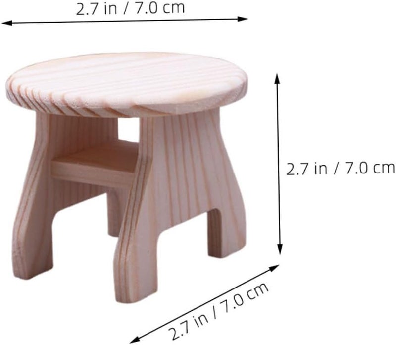 Miniature Dollhouse Circle Coffee Table Unfinished Wood Desk for Living Room Bedroom Kitchen Balcony Lightweight Durable for Miniature Scene Photography and Decor - Image 2