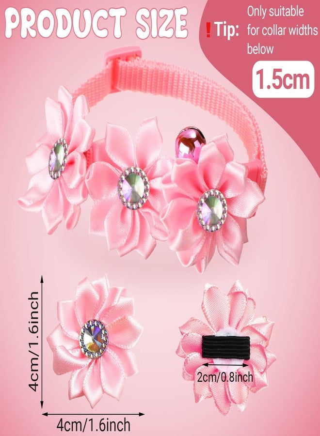 Reginary 100 Pcs Small Dog Collar Flowers Dog Puppy Cat Flowers Ties Multicolored Pet Accessories for Kitten Small Pets Collar Grooming Accessories, 20 Colors - Image 2