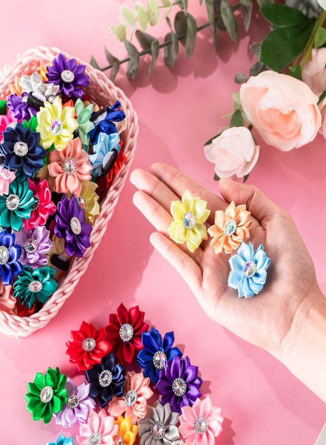 Reginary 100 Pcs Small Dog Collar Flowers Dog Puppy Cat Flowers Ties Multicolored Pet Accessories for Kitten Small Pets Collar Grooming Accessories, 20 Colors - Image 4