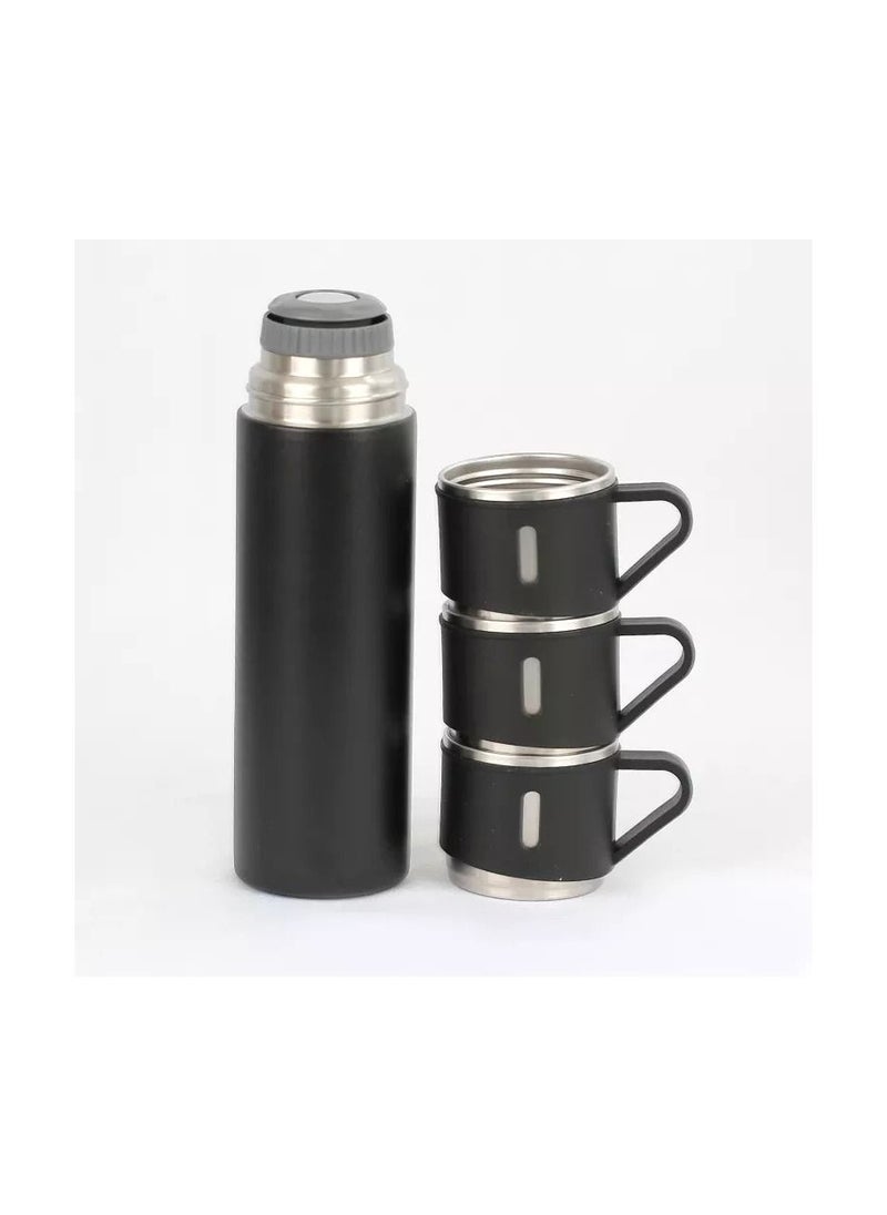 Generic - Stainless Steel Thermos 500ml Vacuum Flask Set for Hot and Cold Drinks with 3 Cups Combo new ( BLUE ) - Image 1