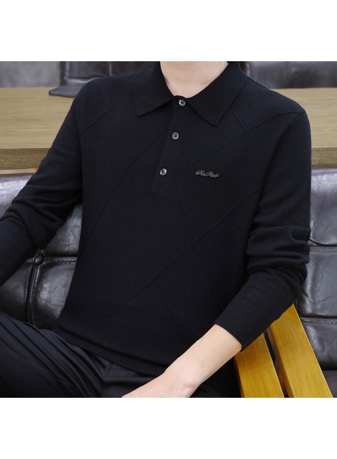 Fapai Casual Comfort Business Turn Collar Knit Wool Sweater - Image 5