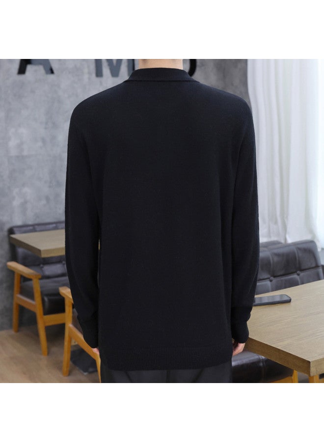 Fapai Casual Comfort Business Turn Collar Knit Wool Sweater - Image 3