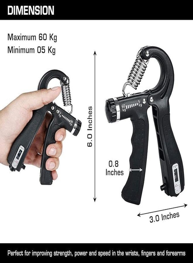VRUTA Hand Grip Strength Trainer, Hand Grip Strengthener with Counter, Adjustable Resistance 5 to 60 kg, Non-Slip Gripper, Perfect for Athletes & Hand Exercising with Polypropylene Material - Image 2