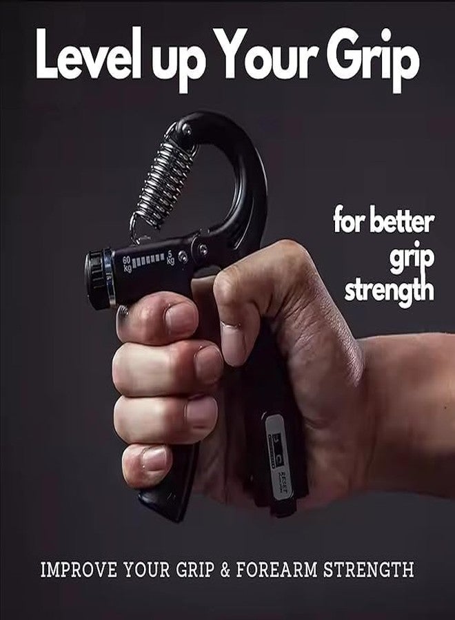 VRUTA Hand Grip Strength Trainer, Hand Grip Strengthener with Counter, Adjustable Resistance 5 to 60 kg, Non-Slip Gripper, Perfect for Athletes & Hand Exercising with Polypropylene Material - Image 4