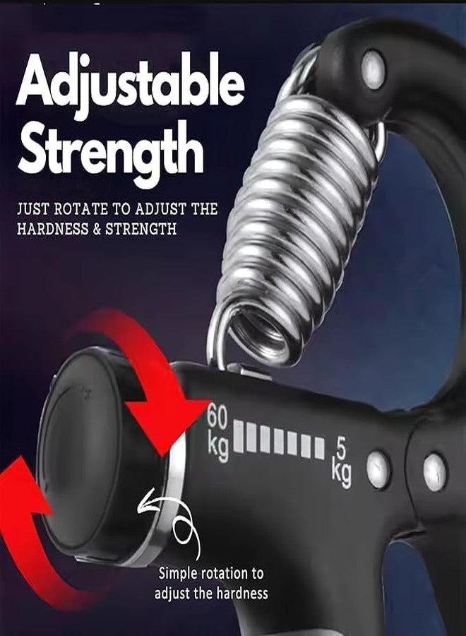 VRUTA Hand Grip Strength Trainer, Hand Grip Strengthener with Counter, Adjustable Resistance 5 to 60 kg, Non-Slip Gripper, Perfect for Athletes & Hand Exercising with Polypropylene Material - Image 3