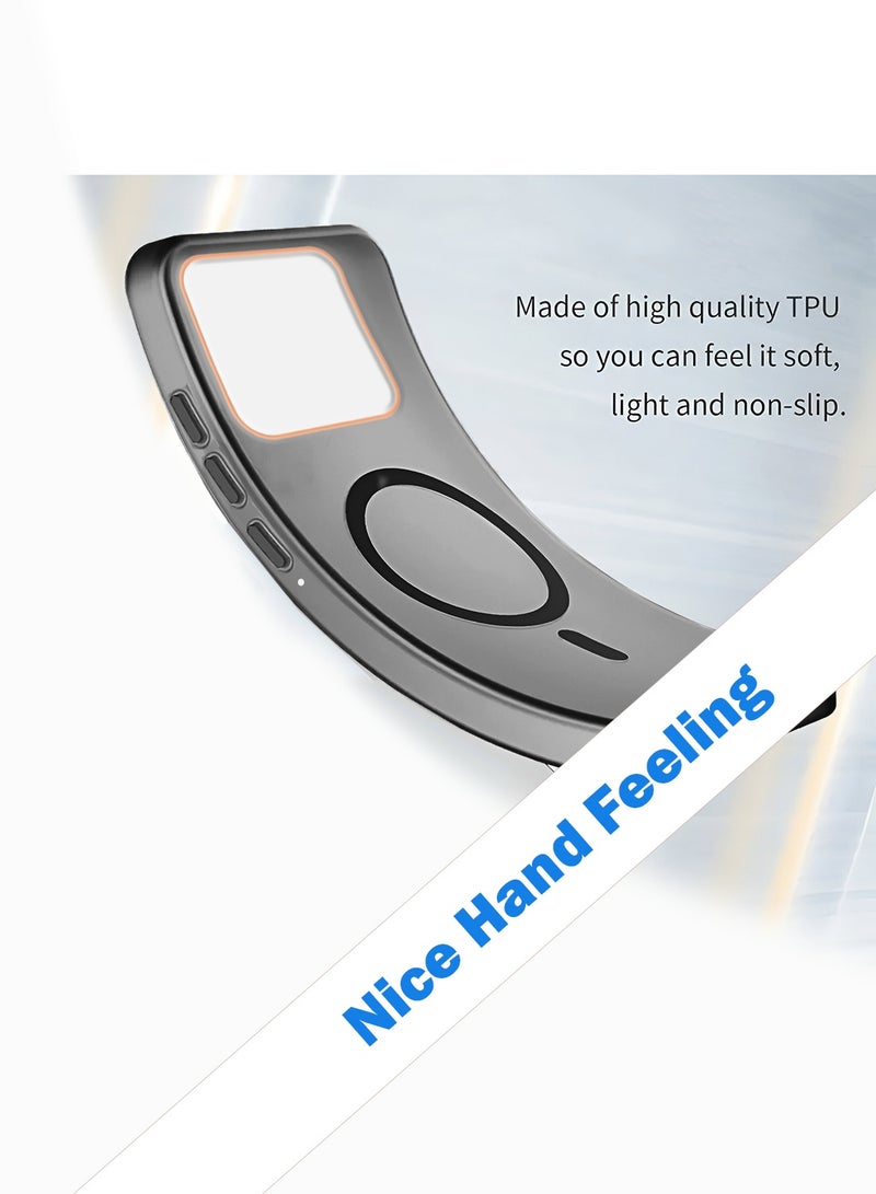 Wtech Motorola Moto G86 / Moto G86 Power 5G 2025 Hybrid Translucent Magsafe with Magnetic Charging Raised Camera Lips Elegant Look Case Cover (MCMPMN) - Black - Image 3