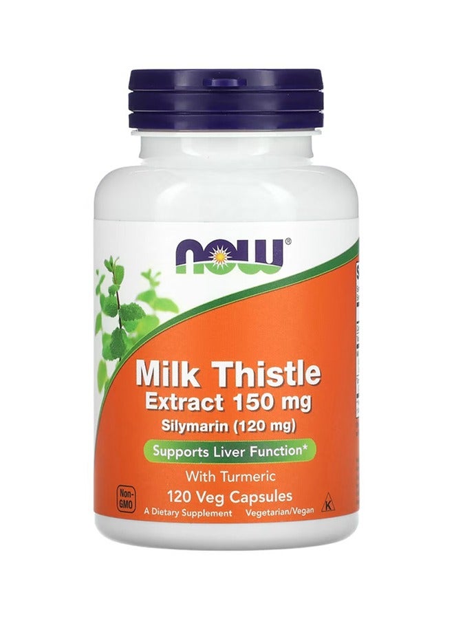 now Silymarin Milk Thistle Extract 150 mg Dietary Supplement - 120 Veg Capsules - Image 1