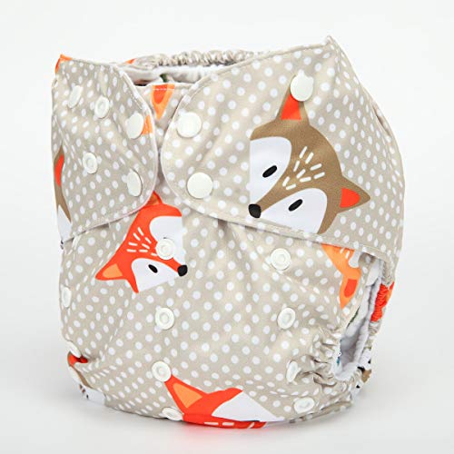 Sigzagor 2 to 7 Years Old Junior Big Cloth Diaper Pocket Reusable Washable Baby Toddler (Dot Fox) - Image 2