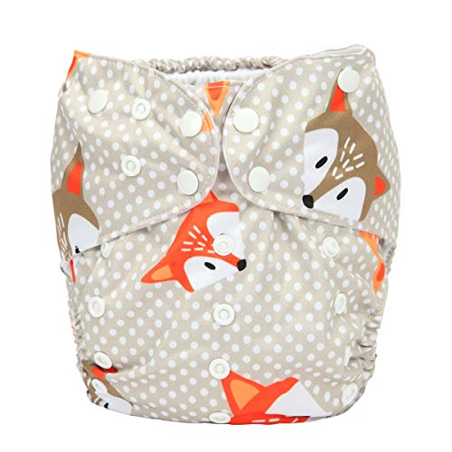 Sigzagor 2 to 7 Years Old Junior Big Cloth Diaper Pocket Reusable Washable Baby Toddler (Dot Fox) - Image 1
