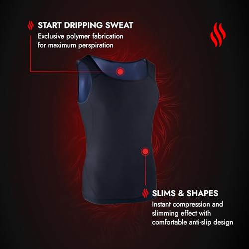 Sweat Shaper Men’s Premium Slimming Shapewear Workout Sauna Tank Top Vest, Black, Small - Medium - Image 5