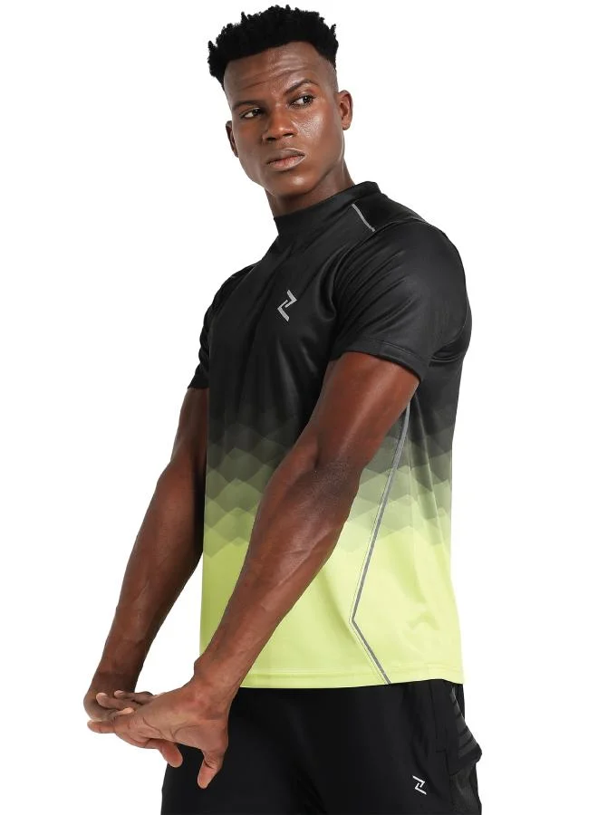 ZAECY Men's Mock-Neck Short-Sleeve T-shirt