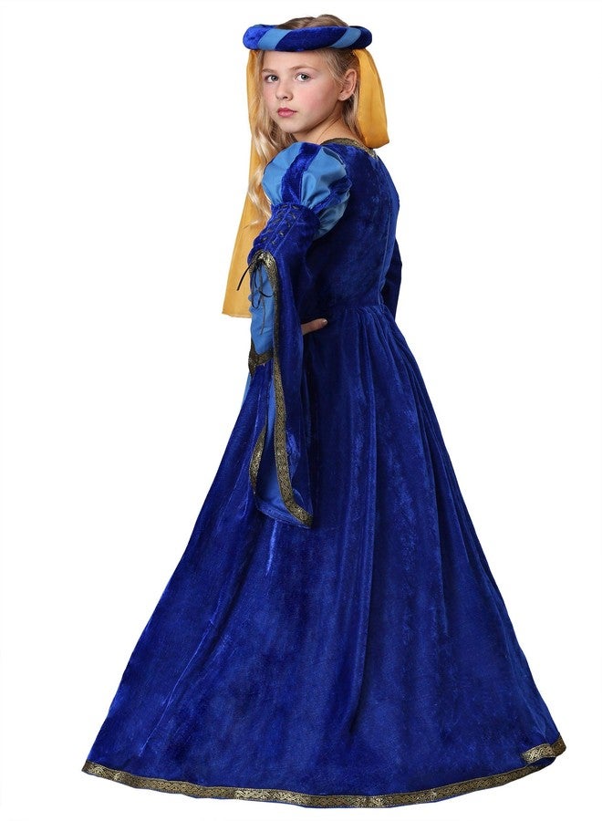 Fun Costumes Girls Renaissance Dress, Ren Faire Outfit, Medieval Child Costume, Children's Queen Maiden Princess - Blue, Medium - Image 3