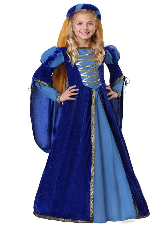 Fun Costumes Girls Renaissance Dress, Ren Faire Outfit, Medieval Child Costume, Children's Queen Maiden Princess - Blue, Medium - Image 2