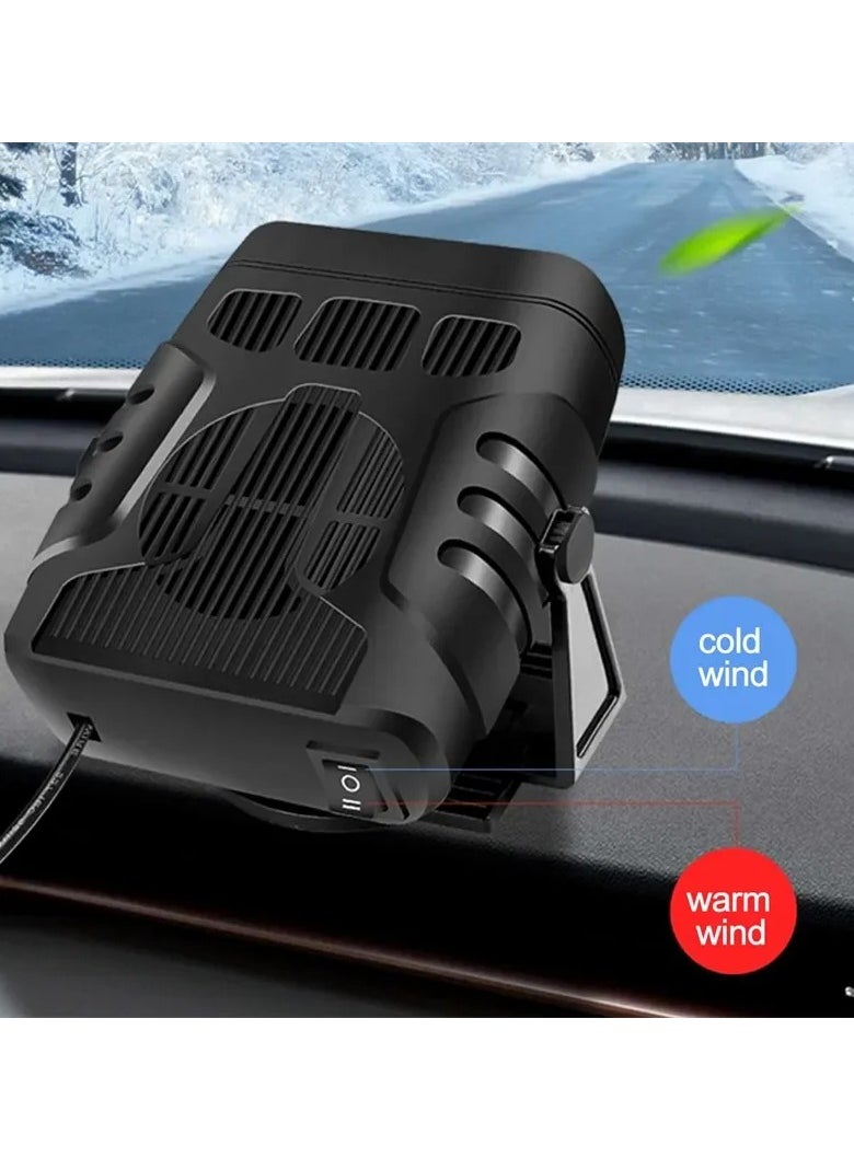 AROAQ - Portable Car Heater Fan, 24v Winter Portable Car Heater, Car Windshield Fast Heating Defrost Defogger, 360 Degree Rotation Auto Heater For Cars, (24v Black) - Image 1