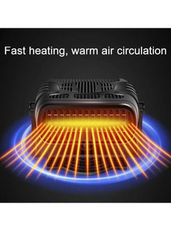 AROAQ Portable Car Heater Fan, 24v Winter Portable Car Heater, Car Windshield Fast Heating Defrost Defogger, 360 Degree Rotation Auto Heater For Cars, (24v Black)  - Image 2