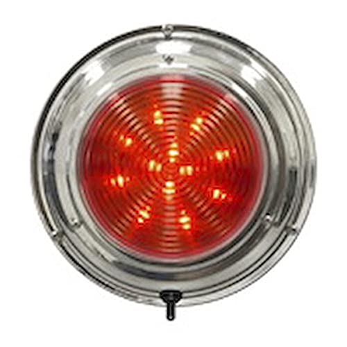 SeaSense Dome LED Light Red/White, 5-1/2-Inch, Stainless Steel - Image 1