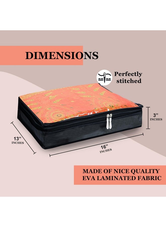Golden Bird Saree Bags Cover With Zip Clothes Storage Bag Wardrobe Organizer Cloth Packing Organizer Large Transparent Window Garment Protector Covers (Medium, 4 PCS) - Image 3