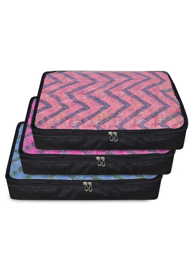 Golden Bird Saree Bags Cover With Zip Clothes Storage Bag Wardrobe Organizer Cloth Packing Organizer Large Transparent Window Garment Protector Covers (Medium, 4 PCS) - Image 2