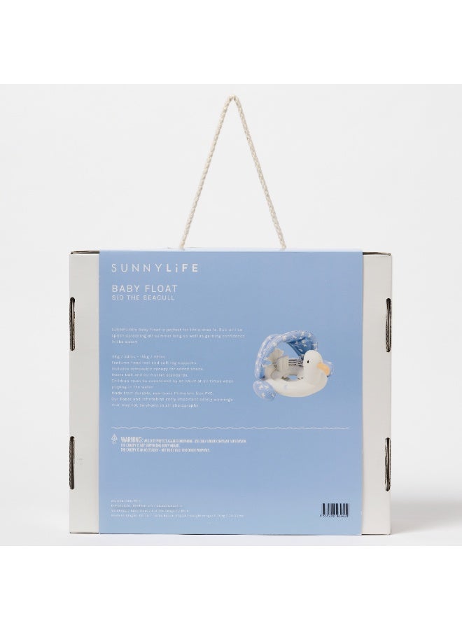 سني لايف طوافة سباحة قابلة للنفخ للأطفال - سد النورس الأزرق مع مظلة - مقعد سباحة آمن للرضع والأطفال الصغار - طوافة مائية مريحة للأطفال مع واقي من الشمس - مثالية لحمام السباحة أو الشاطئ - Image 2