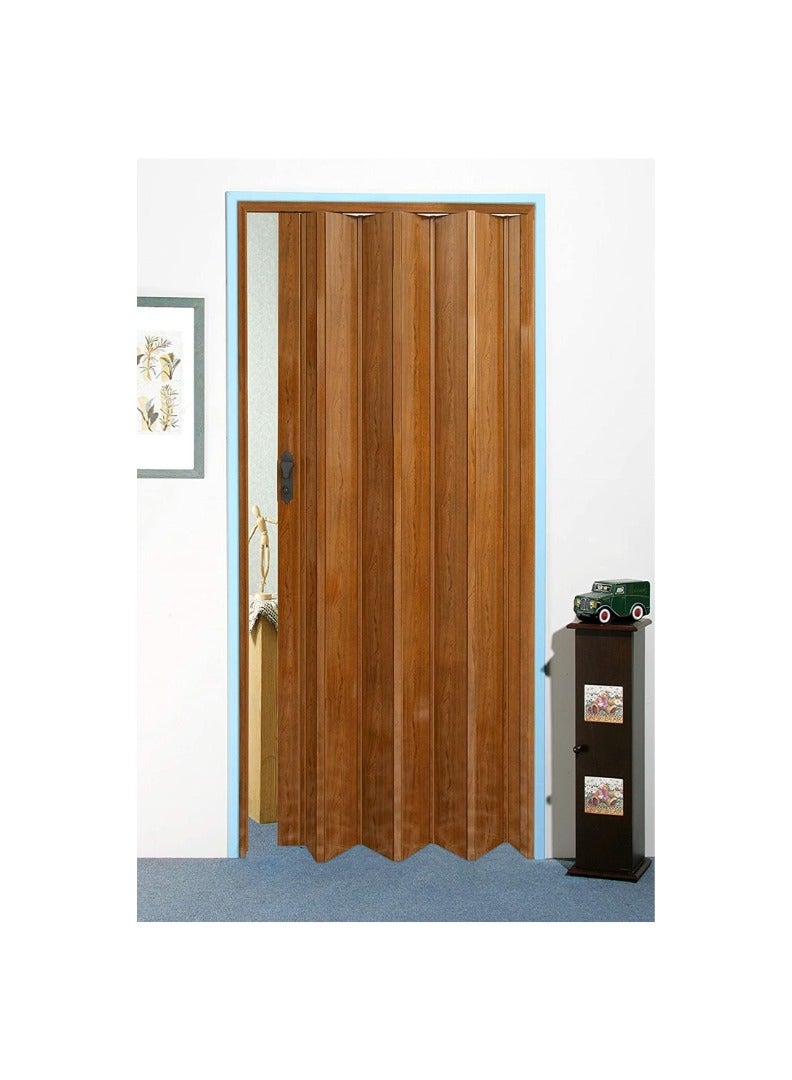 KNP KNP Folding Sliding Doors (210cm Height x 100cm Width) (Dark Oak) is a stylish and space-saving door solution designed for modern homes, offices  - Image 1