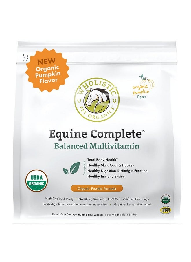 Wholistic Pet Organics Wholistic Pet Organics Equine Complete: Horse Multivitamin for Total Body Health - Horse Supplement with Vitamins, Minerals, Prebiotics, Probiotics - Organic Pumpkin Flavor - 4 Lb  - Image 1