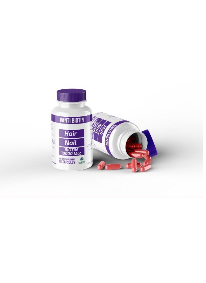 Vantage - 60 Capsules VantiBiotin 10,000 Mcg - Image 1