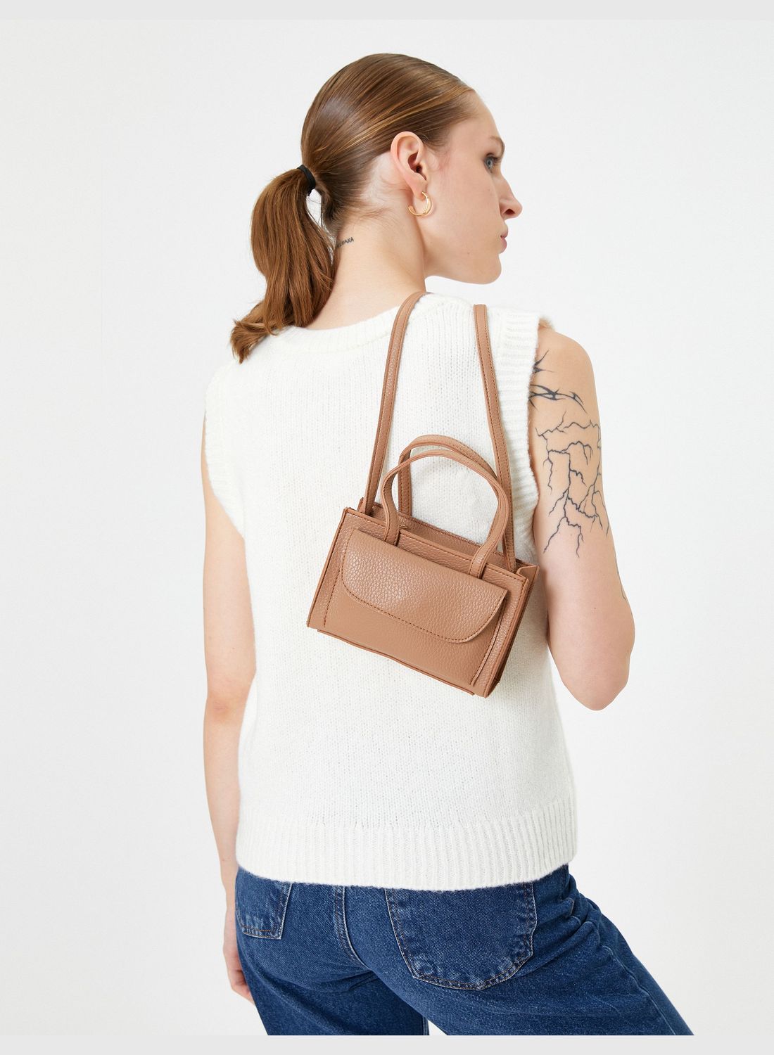 buy-koton-pocket-detail-faux-leather-tote-small-bag